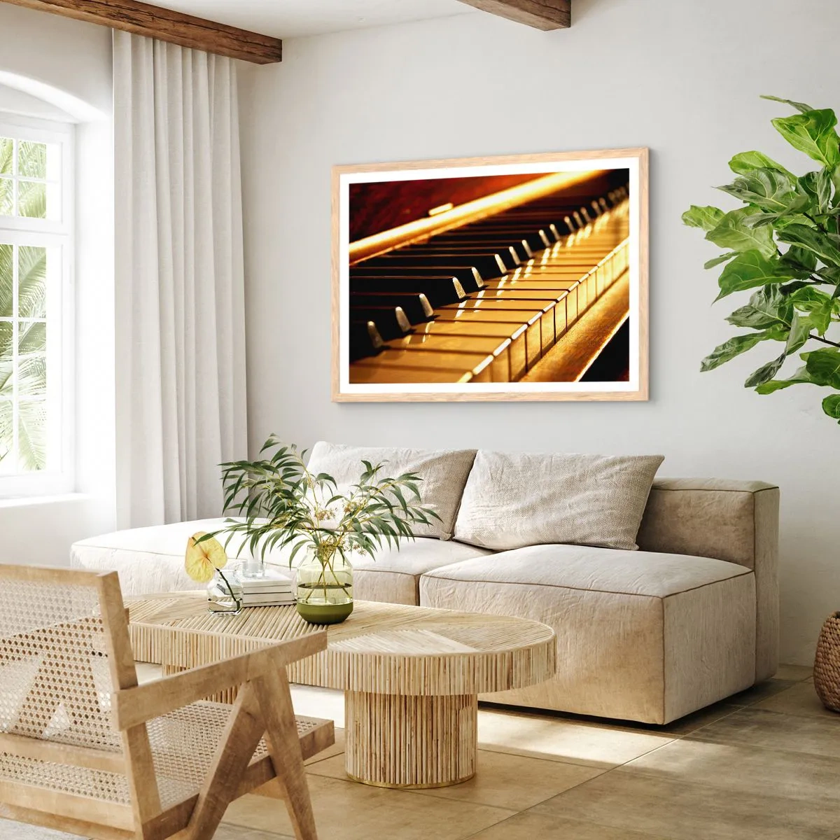 Pôster com moldura de carvalho claro - Infinitas possibilidades - 100x70 cm