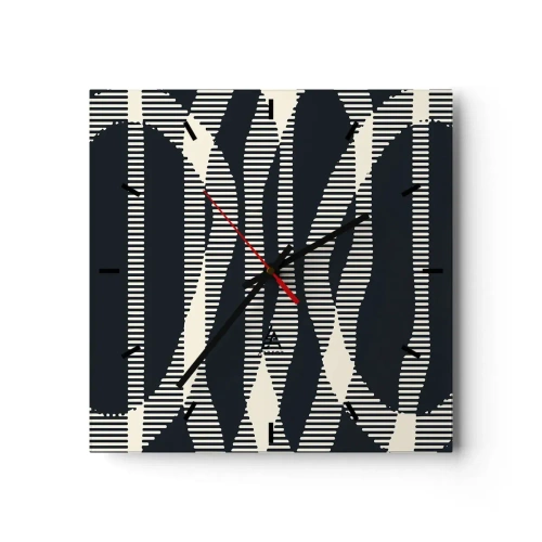 Relógio de parede - Relógio em vidro - Uma tentativa de quebrar a escuridão - 30x30 cm