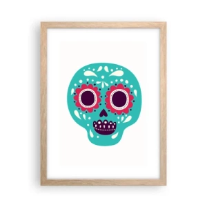 Pôster com moldura de carvalho claro - Vida – diversão até a morte - 30x40 cm