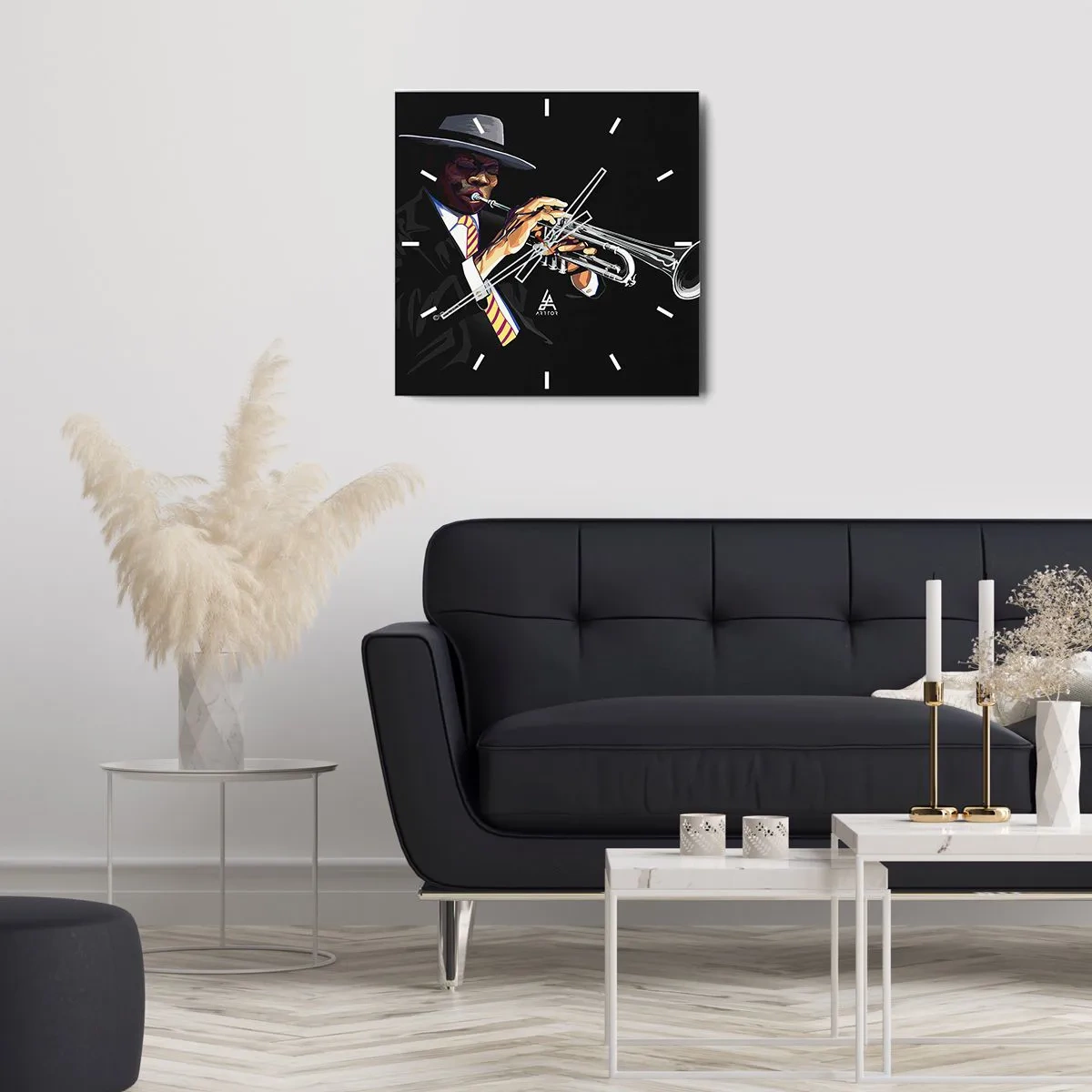 Relógio de parede - Relógio em vidro - Charme da velha escola - 30x30 cm