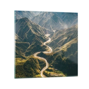 Quadro em vidro - Direto do coração das montanhas - 30x30 cm