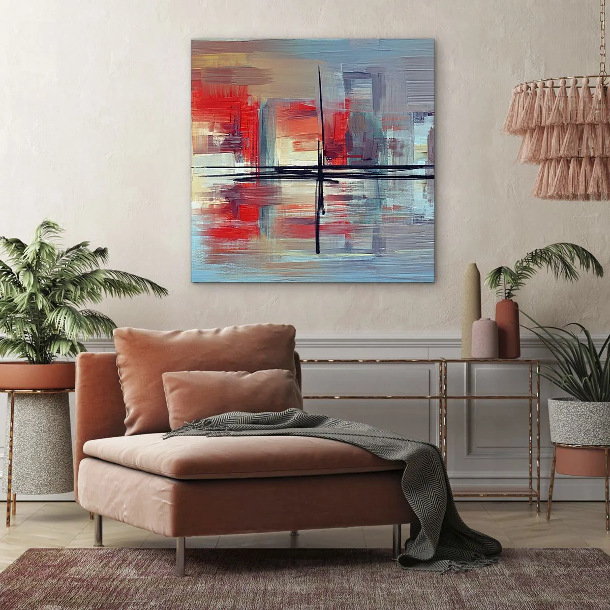 Quadro em tela - Uma paisagem numa dimensão desconhecida - 70x70 cm