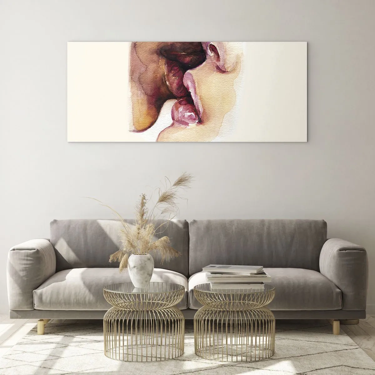 Quadro em vidro - Como a noite e o dia, a terra e o céu - 100x40 cm