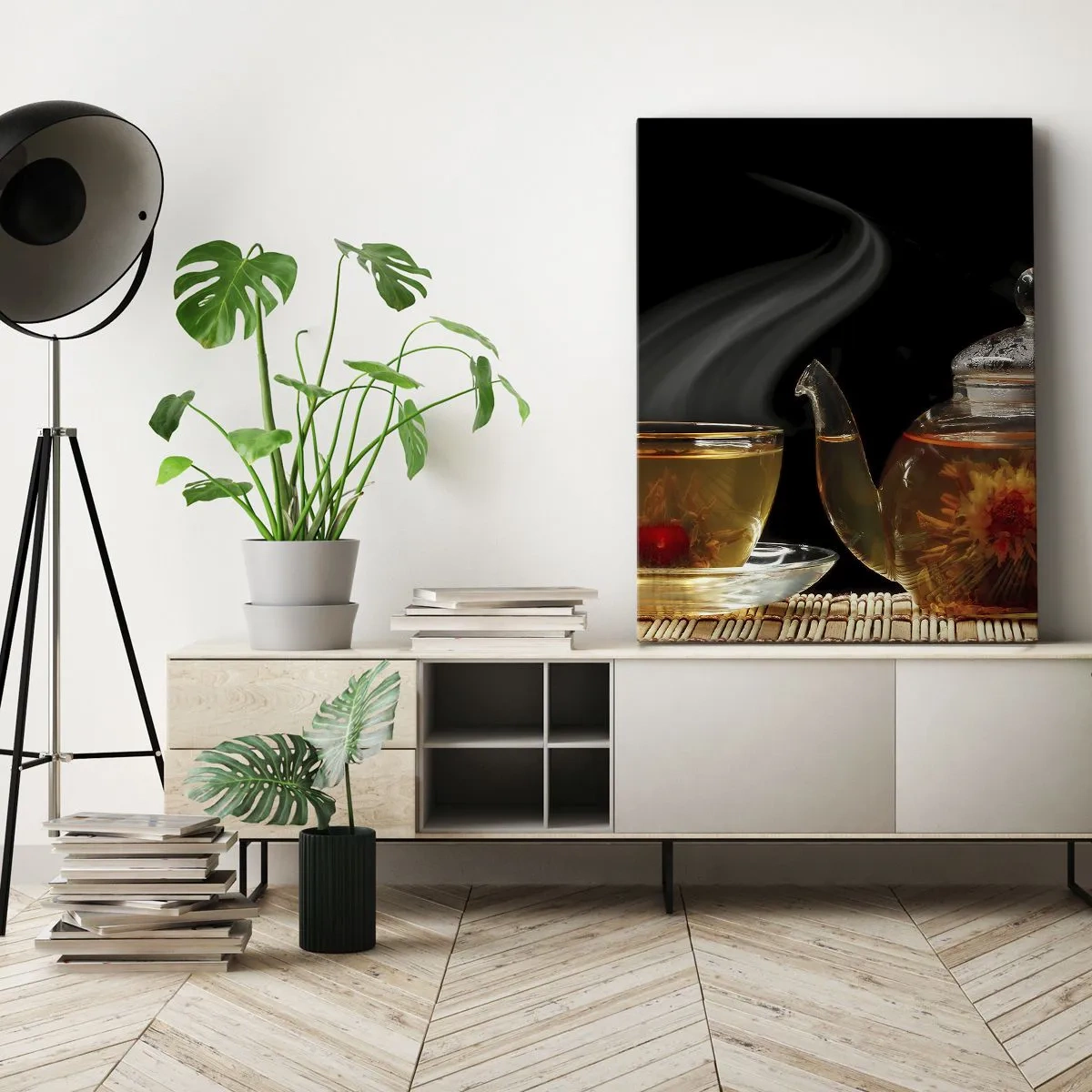 Quadro em tela - A magia e a arte de preparar chá - 65x120 cm