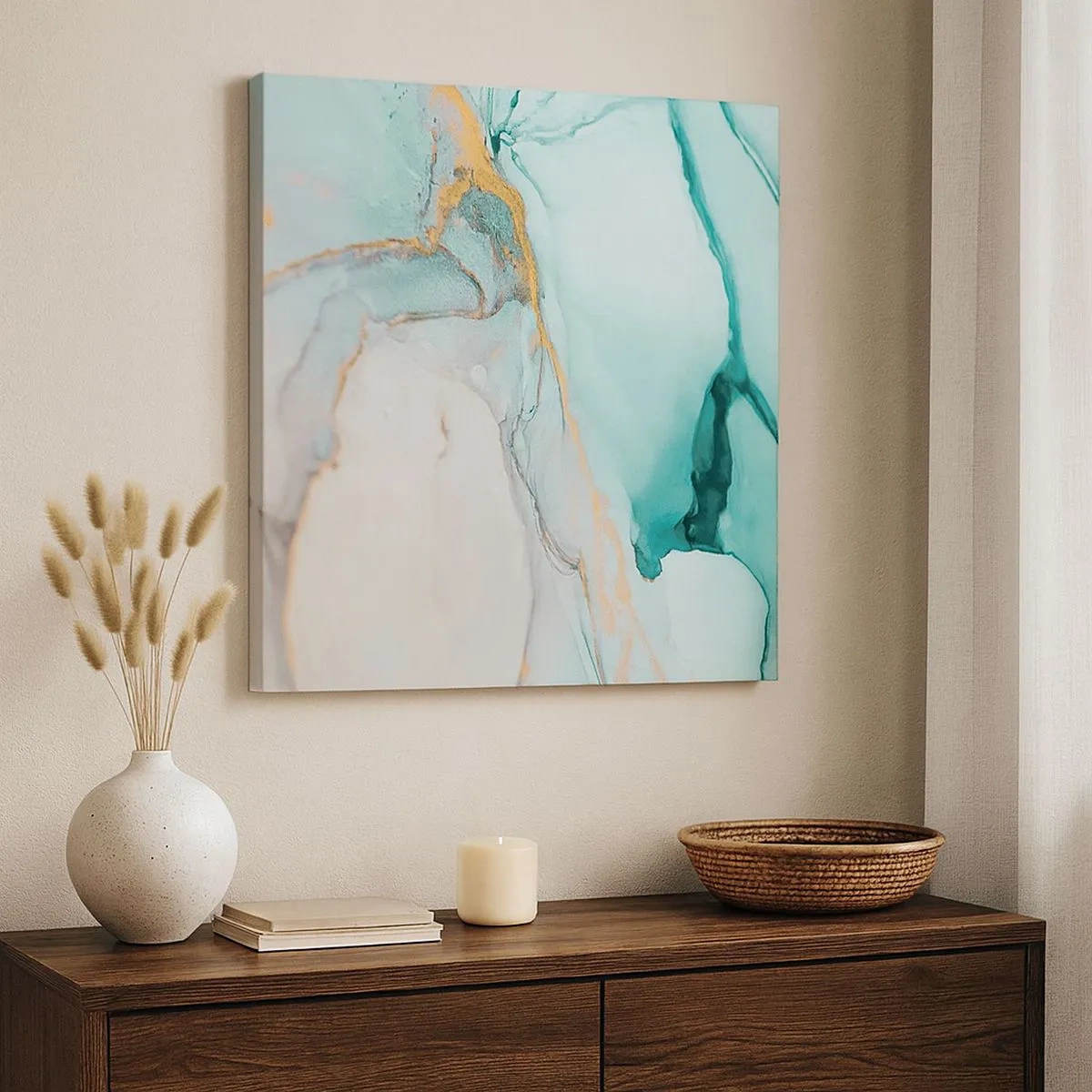 Quadro em tela - Dança das formas e cores - 30x30 cm