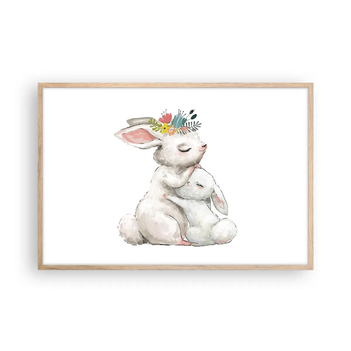 Pôster com moldura de carvalho claro - Nada melhor do que amor de mãe - 91x61 cm