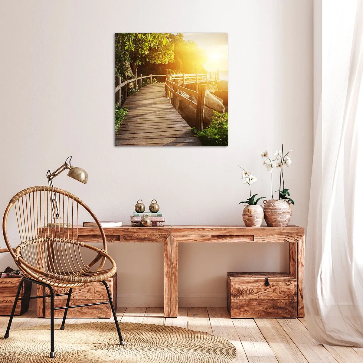 Quadro em tela - Mais uma curva, mais milagres - 70x70 cm