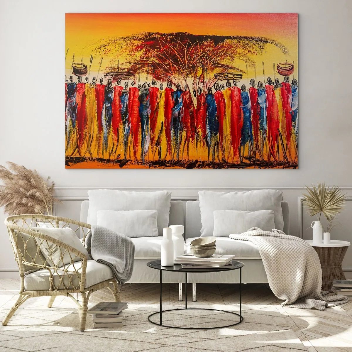 Quadro em vidro - Lá, lá, lá vão eles - 120x80 cm