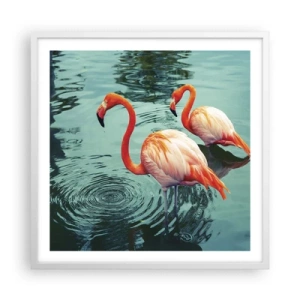 Pôster em moldura branca - Estamos na moda agora - 60x60 cm