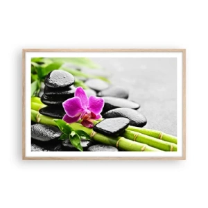 Pôster com moldura de carvalho claro - Calmo equilíbrio - 91x61 cm