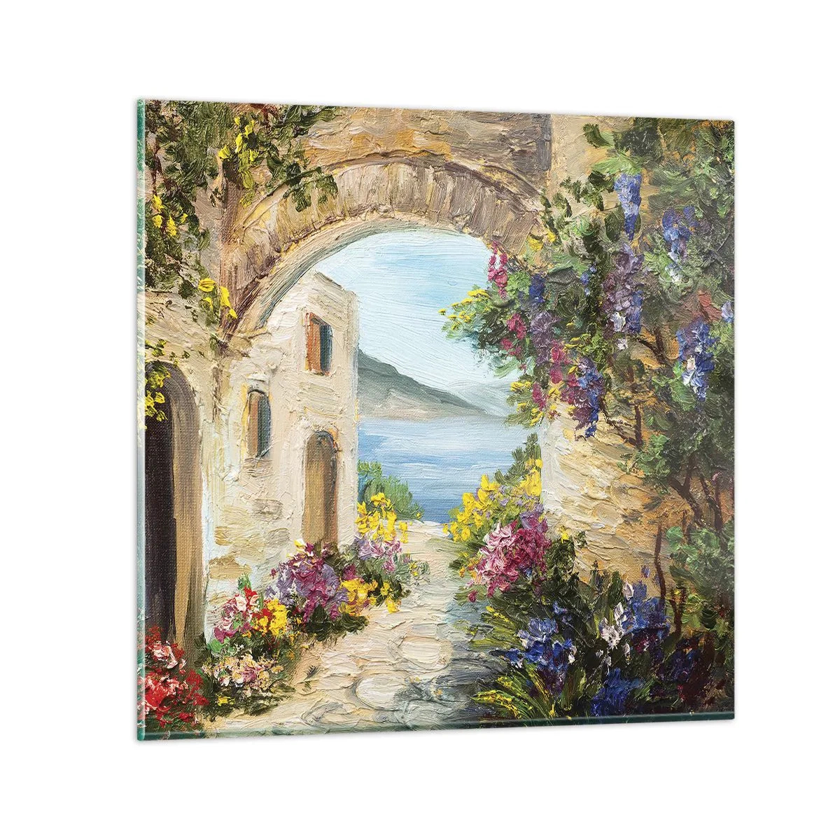 Quadro em vidro - O encanto da província costeira - 60x60 cm