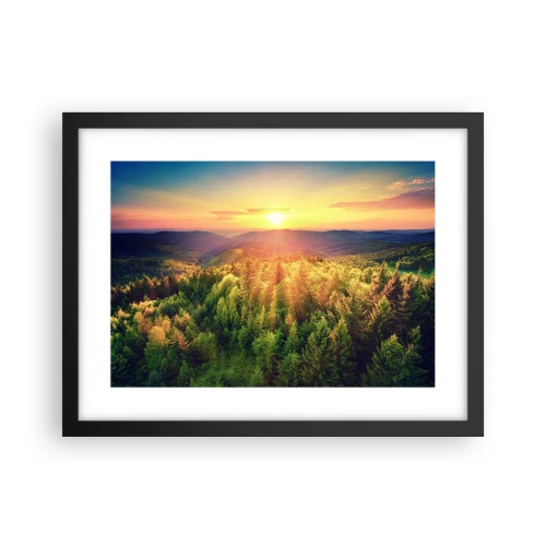 Pôster com moldura preta - Picos e cumes - 40x30 cm