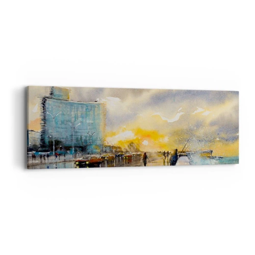 Quadro em tela - A vida na costa - 90x30 cm