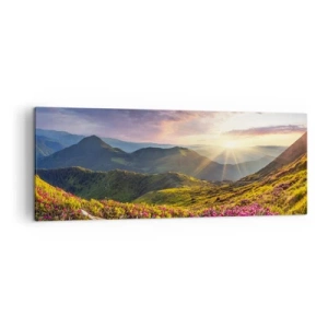 Quadro em tela - A frescura de uma manhã nas montanhas - 140x50 cm