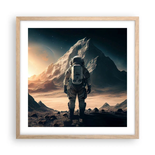 Pôster com moldura de carvalho claro - Novo desafio - 50x50 cm