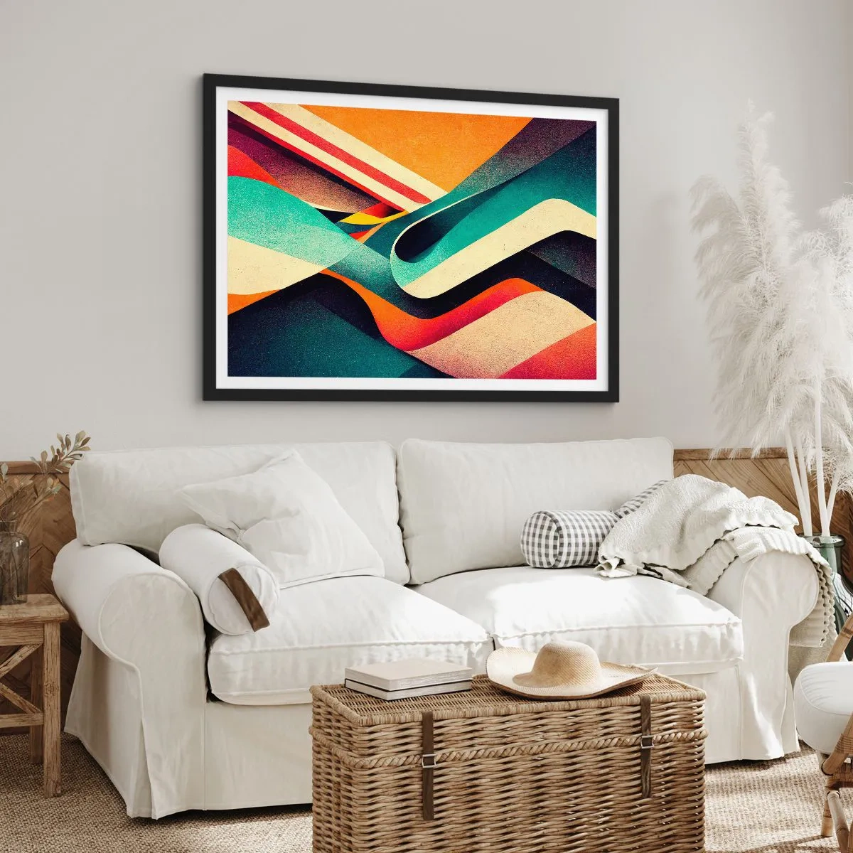 Pôster com moldura preta - Composição intensa - 100x70 cm