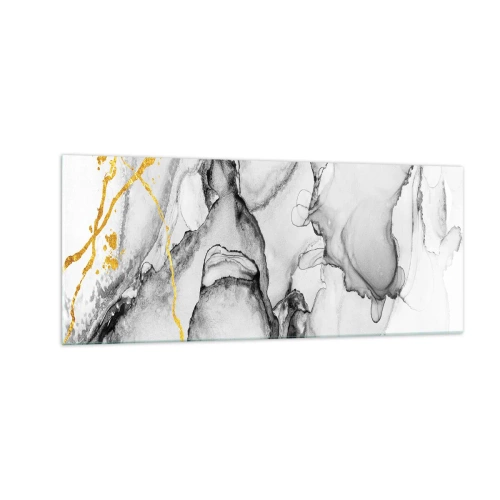 Quadro em vidro - Composição dourada - 100x40 cm