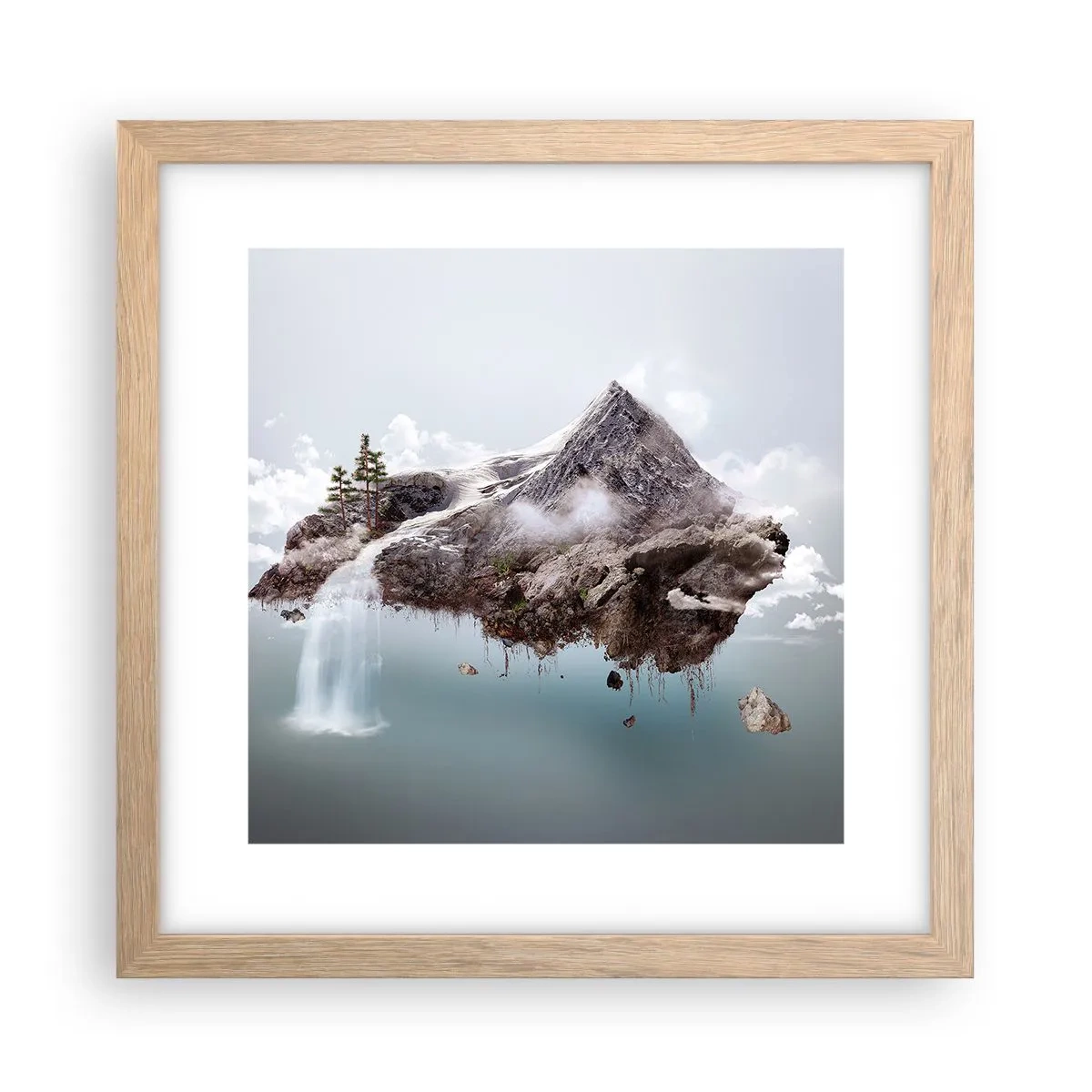 Pôster com moldura de carvalho claro - Pelos olhos de um surrealista - 30x30 cm