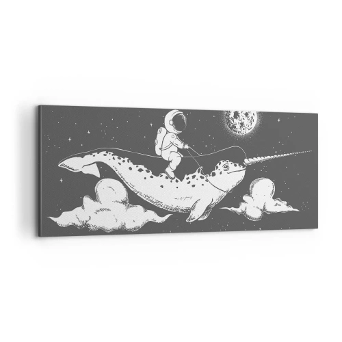 Quadro em tela - Cavaleiro Espacial - 100x40 cm