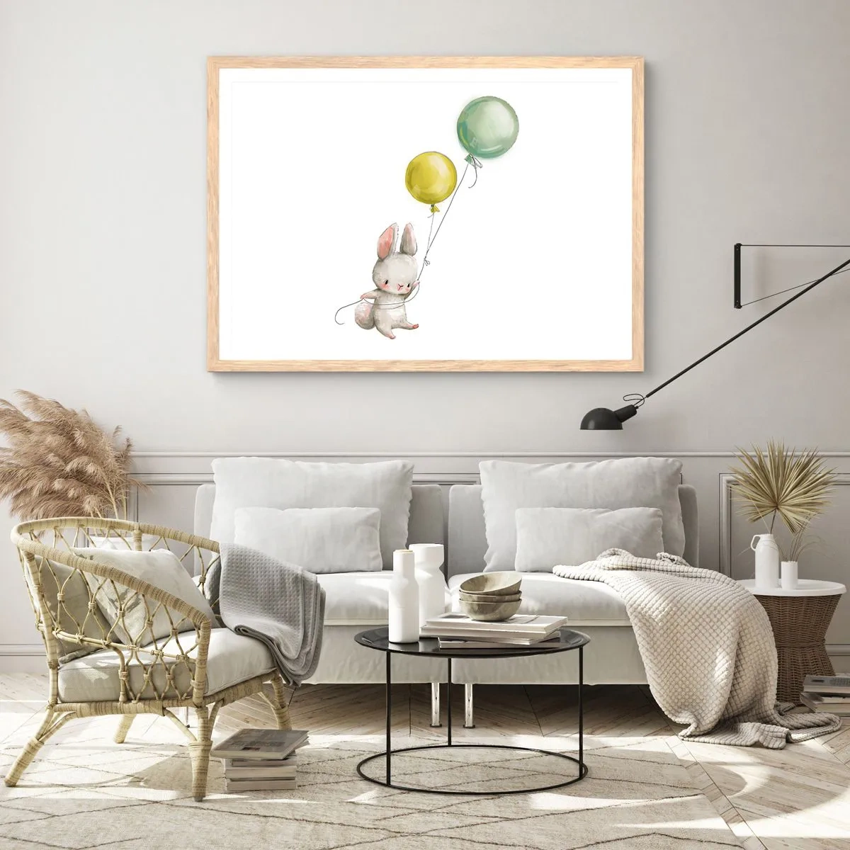 Pôster com moldura de carvalho claro - Também quero voar! - 40x30 cm