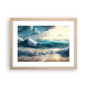 Pôster com moldura de carvalho claro - Cantarola apenas para si - 40x30 cm