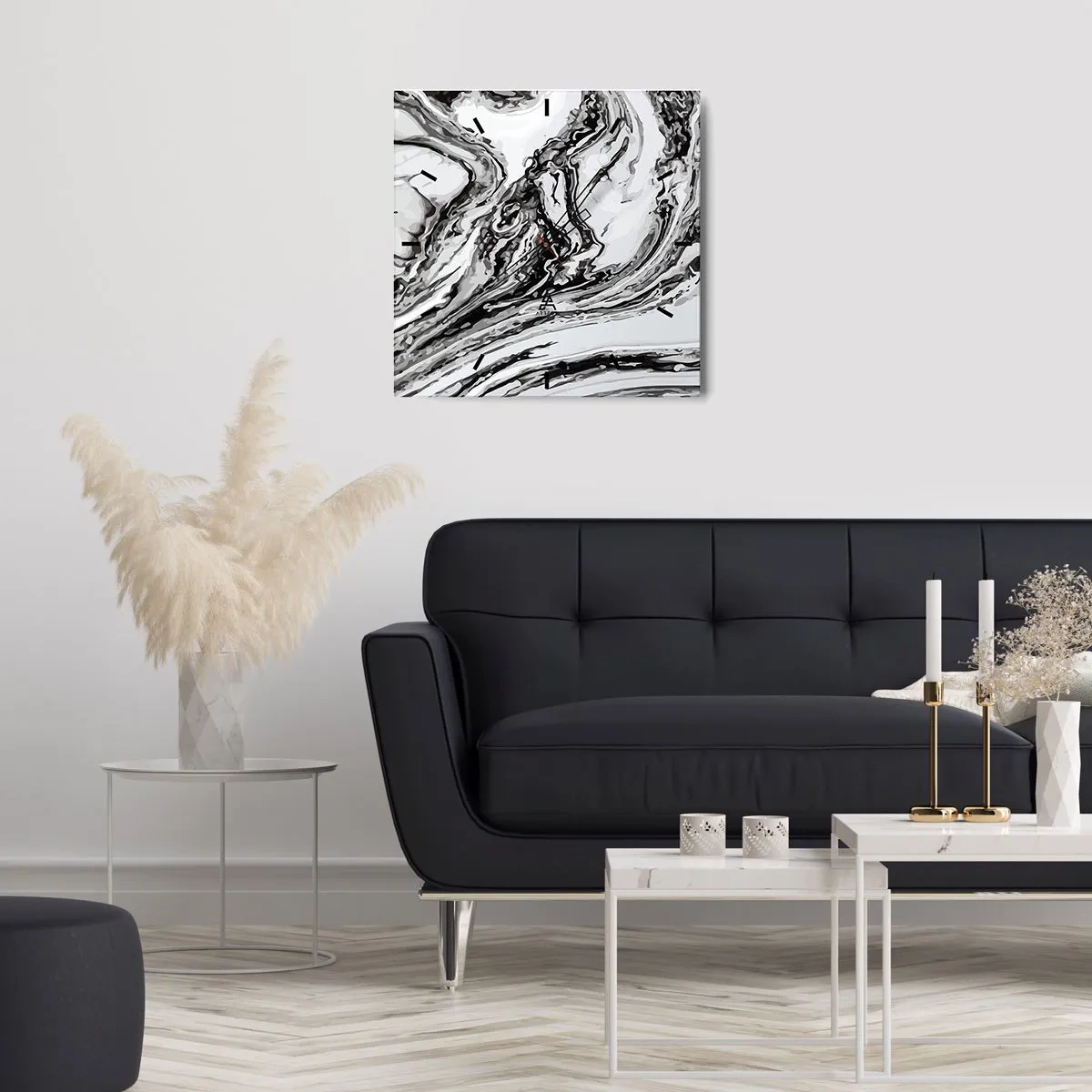 Relógio de parede - Relógio em vidro - No princípio, era o caos - 40x40 cm