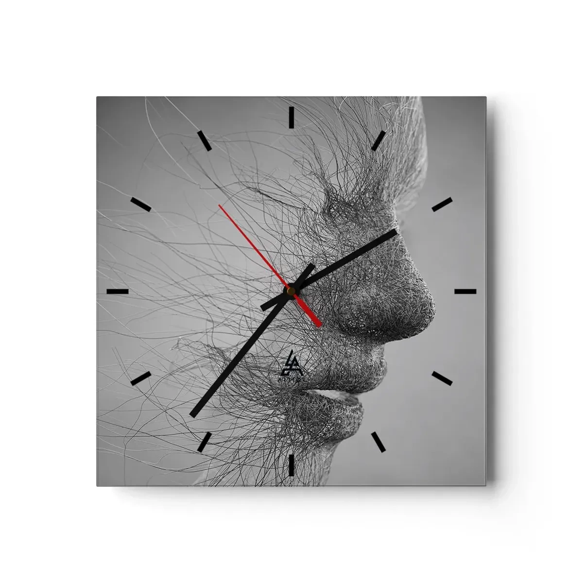 Relógio de parede - Relógio em vidro - Espírito do vento - 30x30 cm