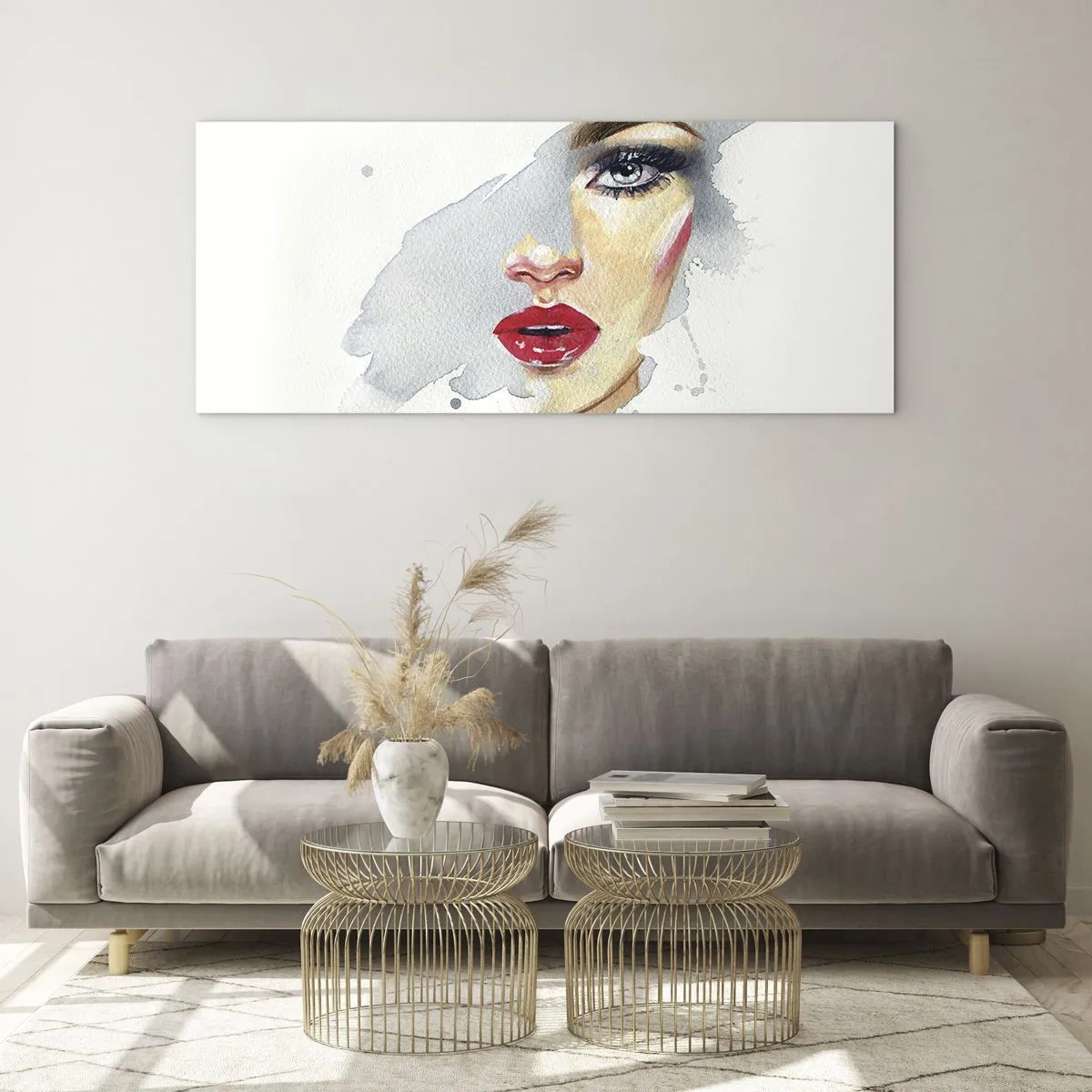 Quadro em vidro - Reflexão numa gota de água - 120x50 cm