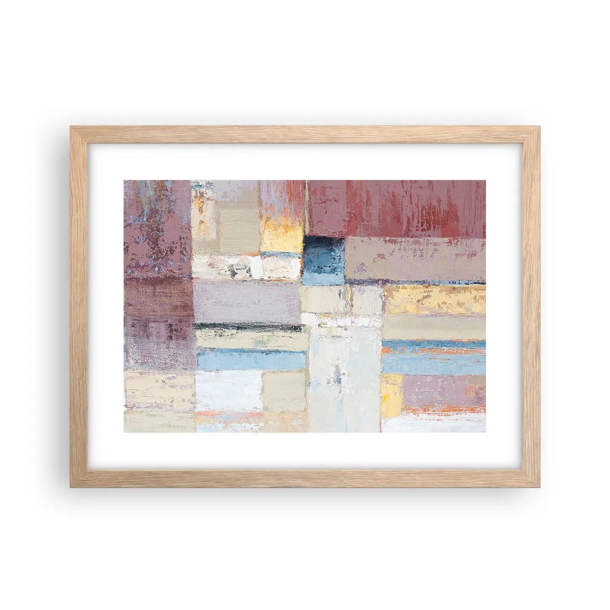 Pôster com moldura de carvalho claro - A paz da geometria - 40x30 cm