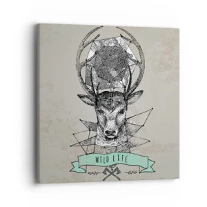 Quadro em tela - A Visão de Santo Hubertus - 40x40 cm