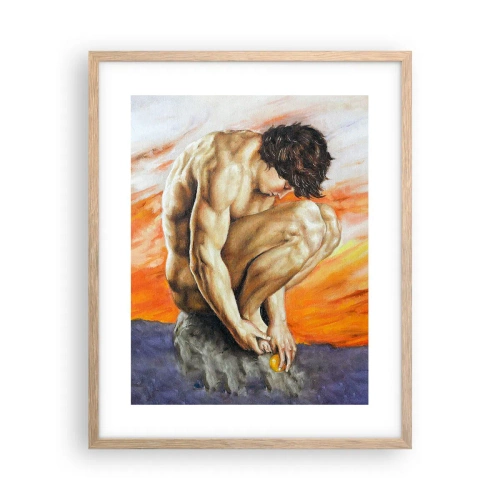 Pôster com moldura de carvalho claro - Imerso em si mesmo - 40x50 cm