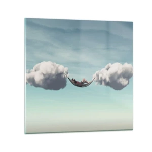 Quadro em vidro - A felicidade do momento - 30x30 cm