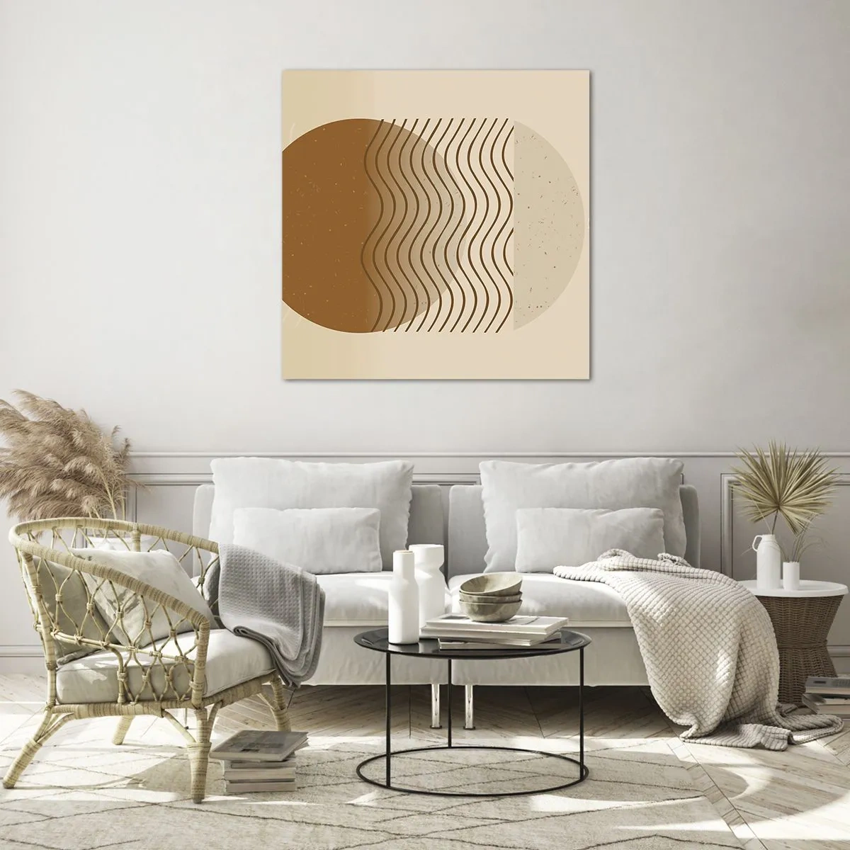 Quadro em vidro - Sobre a origem das figuras geométricas - 40x40 cm