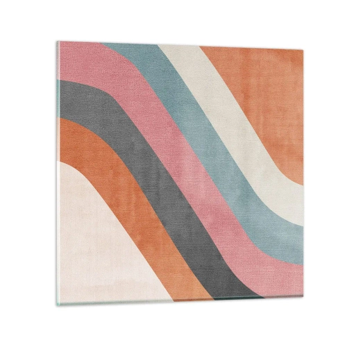 Quadro em vidro - Composição diagonal – movimento - 70x70 cm