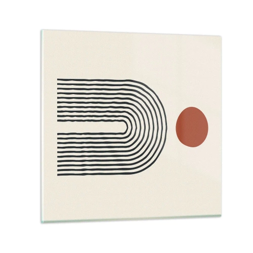 Quadro em vidro - Magnetismo de formas e cores - 40x40 cm