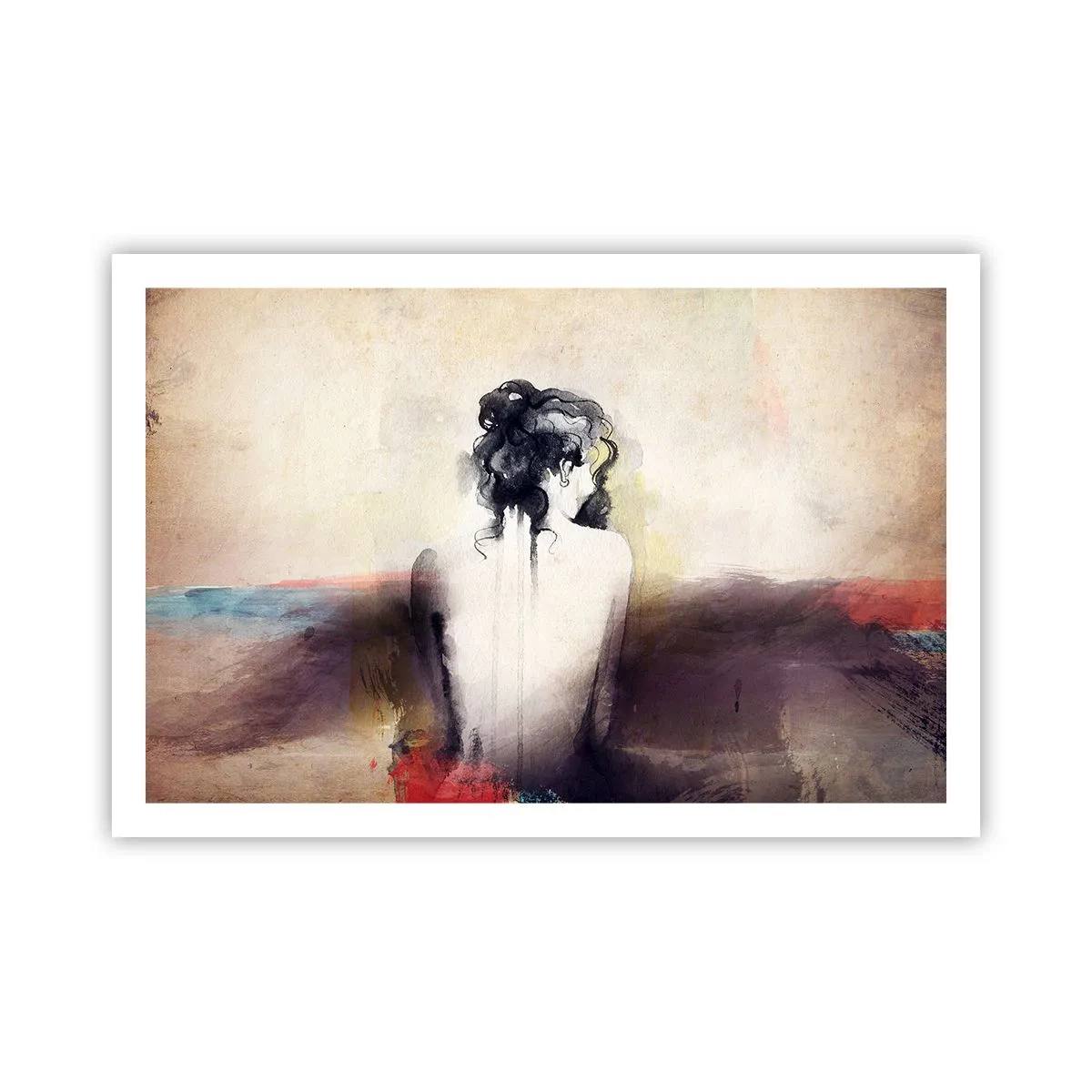 Pôster - Linhas suaves, formas ovais - 91x61 cm