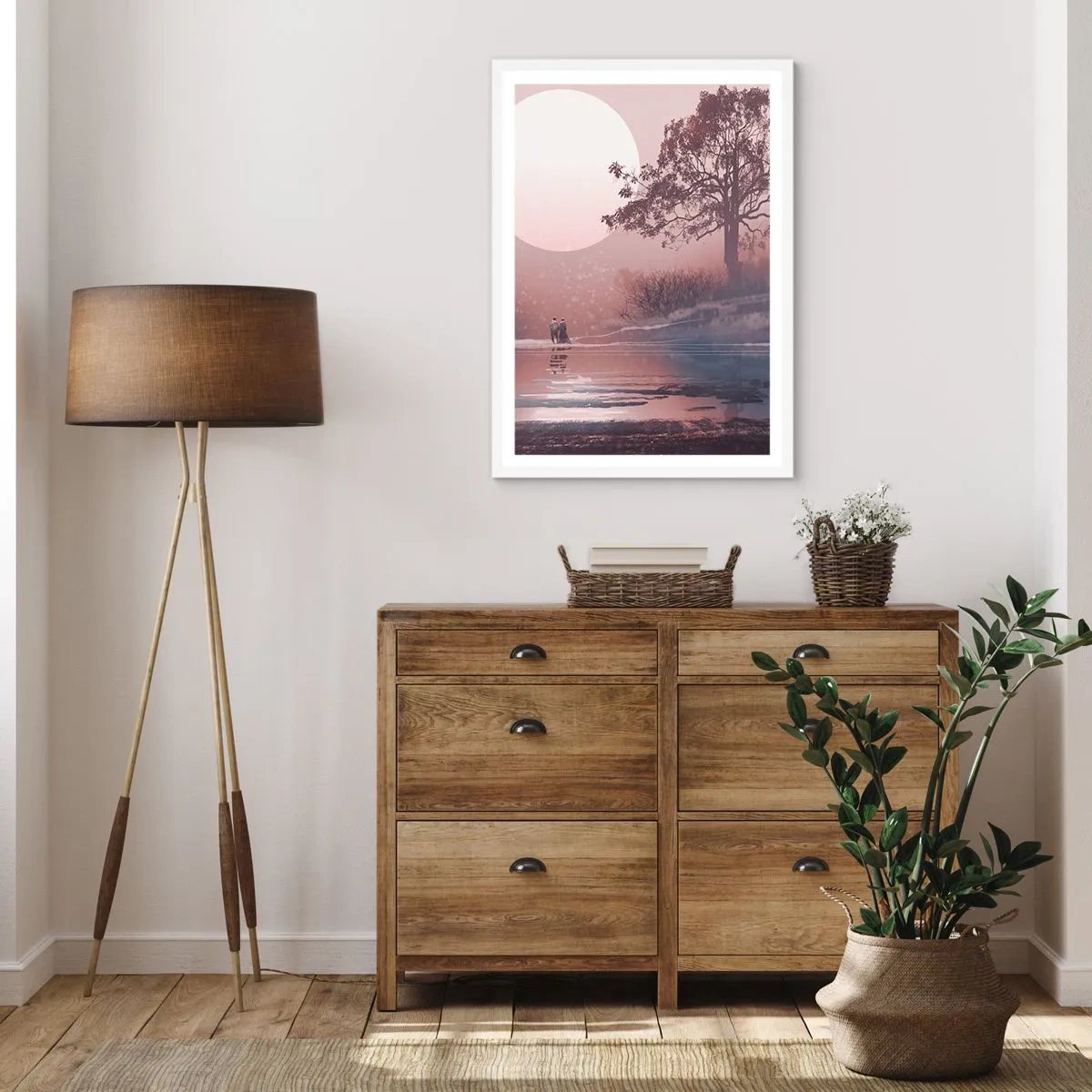 Pôster em moldura branca - Maravilhas da noite - 40x50 cm