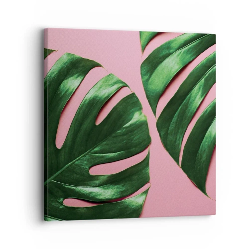 Quadro em tela - Encontro verde - 30x30 cm