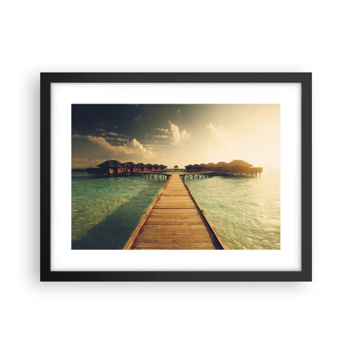 Pôster com moldura preta - Um convite caloroso - 40x30 cm