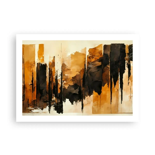 Pôster - Harmonia de preto e dourado - 70x50 cm