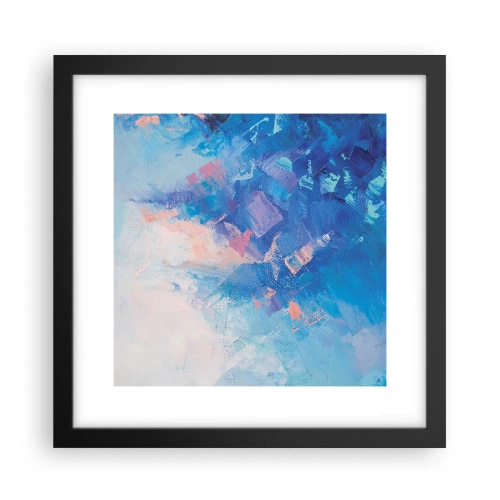 Pôster com moldura preta - Abstração de inverno - 30x30 cm