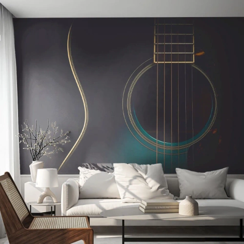 Papel de Parede Autocolante Deluxe Sticker - Um momento antes de soar - Guitarra, Música, Cordas - 250x175 cm