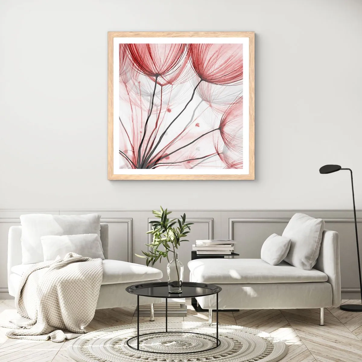 Pôster com moldura de carvalho claro - Antes da partida - 50x50 cm