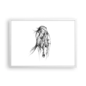 Pôster em moldura branca - Num trote gracioso - 70x50 cm