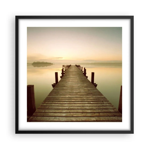 Pôster com moldura preta - Antes do amanhecer, nascer do sol, luz - 50x50 cm