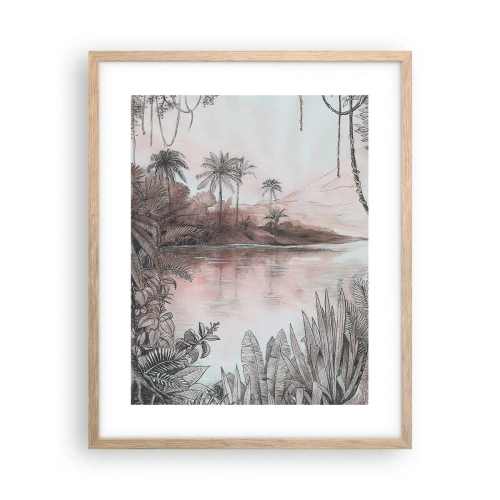 Pôster com moldura de carvalho claro - Diário de um explorador do século 19 - 40x50 cm