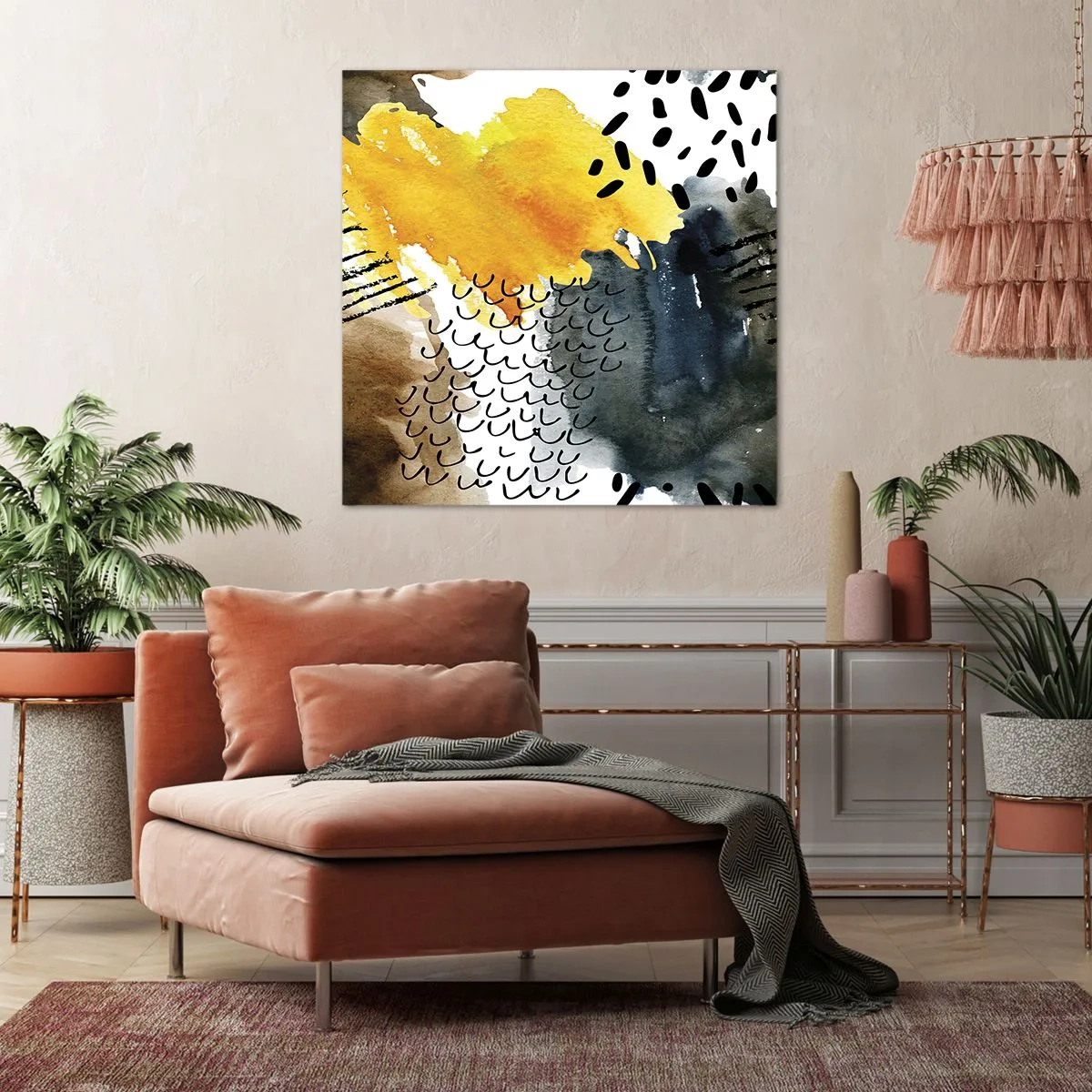Quadro em tela - Reunião dos elementos da natureza - 30x30 cm