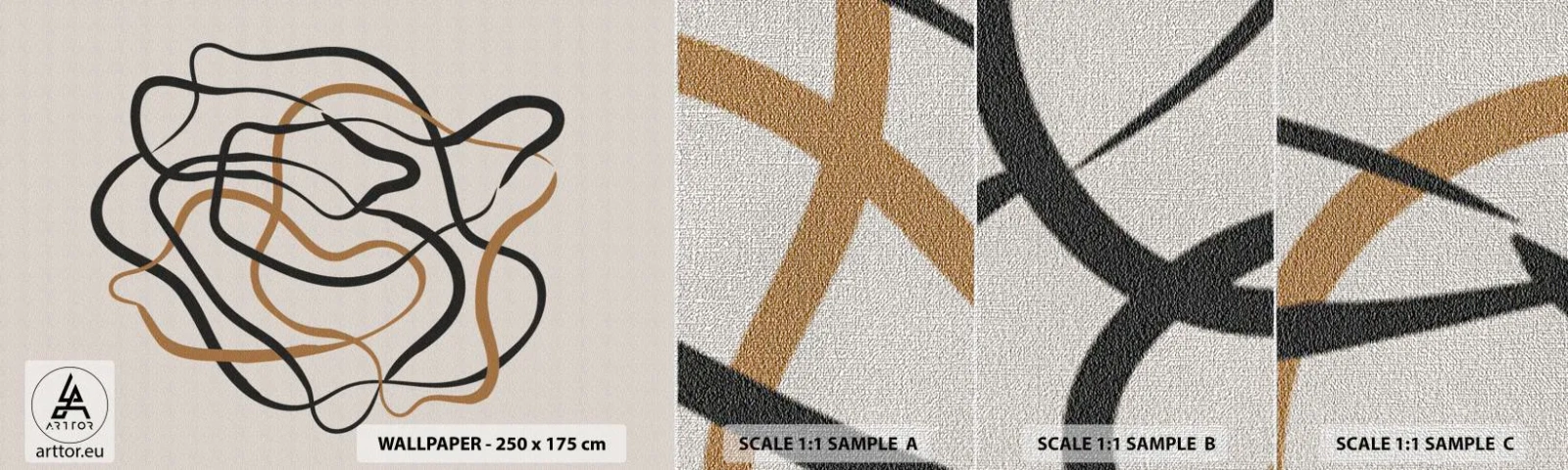 Amostra de papel de parede Premium Canvas - Tudo deu errado - Boho, Abstração, Linhas - 100x30 cm