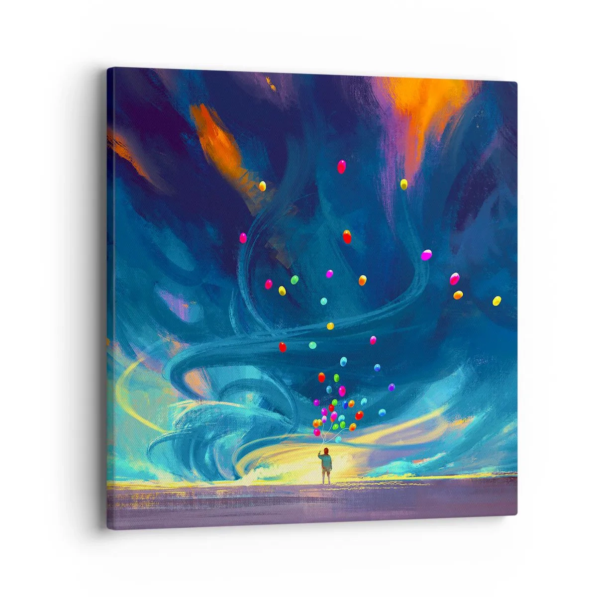Quadro em tela - Ao vento azul - 40x40 cm