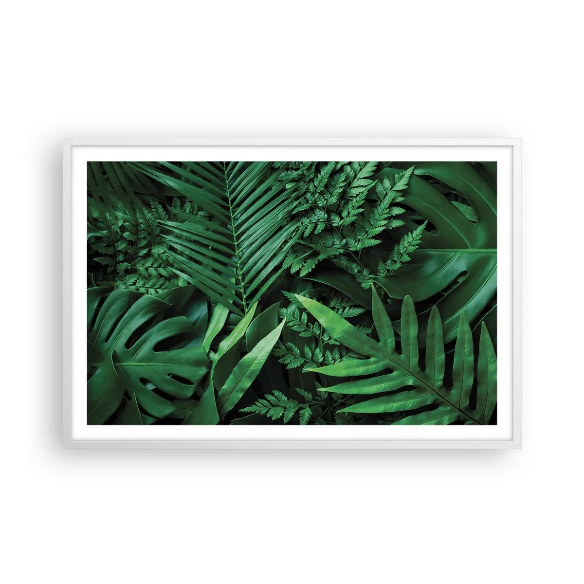 Pôster em moldura branca - Envolto em verde - 91x61 cm